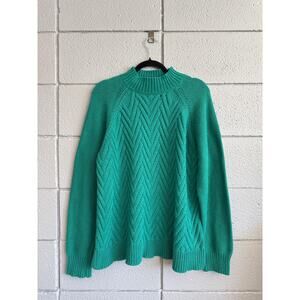 Vintage Chaps Mock Neck Cable Knit Kerry Green Sweater size XXL
